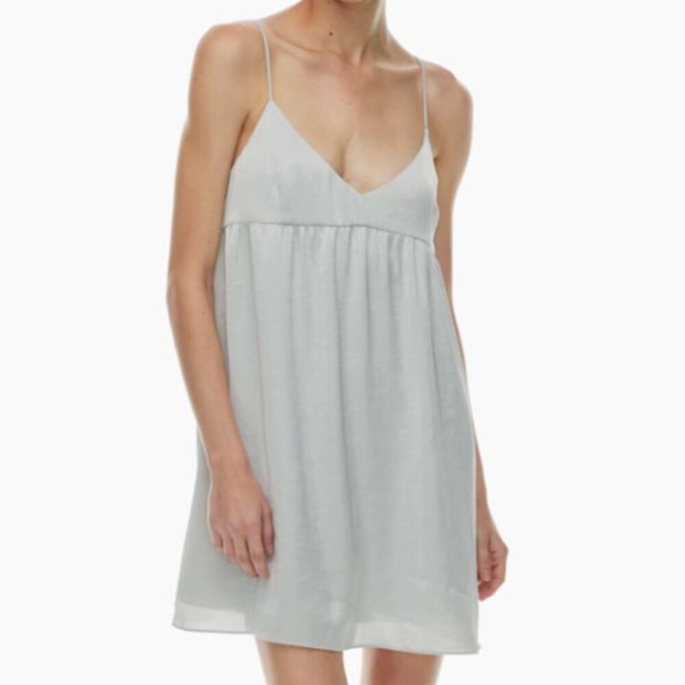 Wilfred Lover Satin Mini Dress in Cool Iced Mint